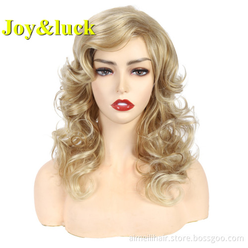 Wavy Hair Wholesale Wigs African Wigs for Black Women Cosplay Party Brown Ombre Blonde Long Curly Natural Synthetic Hair Wigs